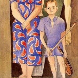 «Auto-retrato em família II» (Almada Negreiros e Sarah Afonso com os filhos), aguarela sobre papel, 530x364 mm
