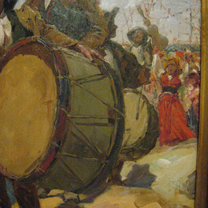 José Malhoa, A volta da feira (Chegada do Zé-Pereira à romaria), 1905, créditos Sónia Duarte
